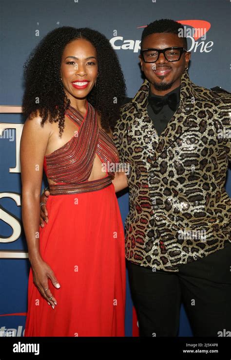 HOLLYWOOD, CA - APRIL 23: Jamal Mallory-McCree and Angela Lewis at the 2022 Trumpet Awards at ...