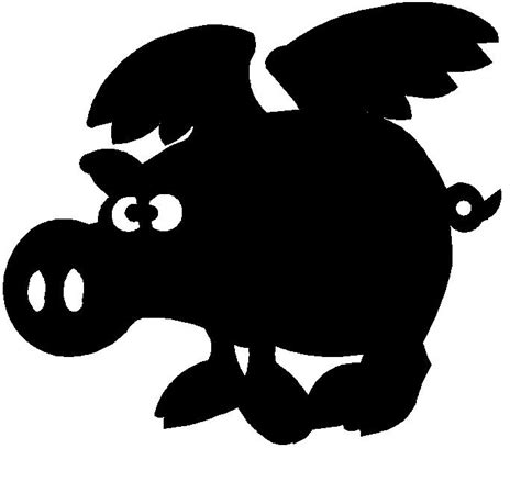 Flying Pig Silhouette at GetDrawings | Free download