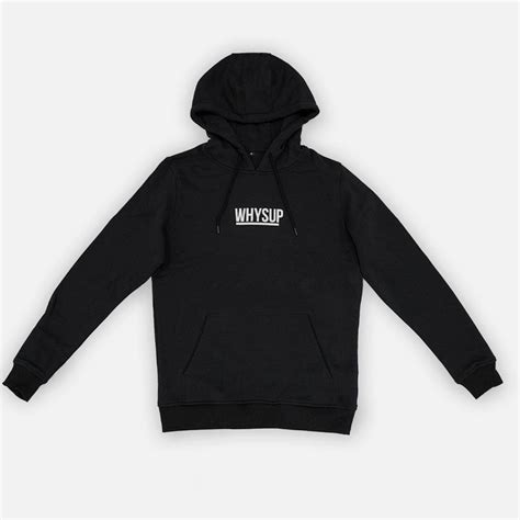 Black Hoodie with White Logo - WHYSUP