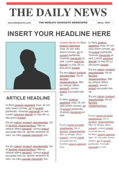 Editable Newspaper Template Google Docs - Free Download Blank Sample ...