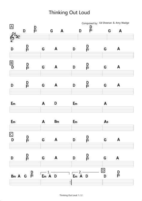 Thinking Out Loud Chords