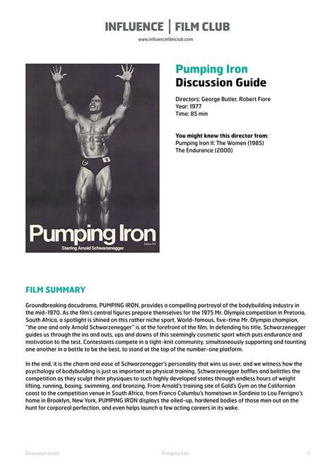 Pumping Iron | Influence Film Club