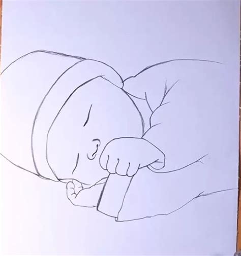 Baby Drawing | Pencil Drawing of Sleeping Baby With Butterfly Baby Drawing Easy, Car Drawing ...