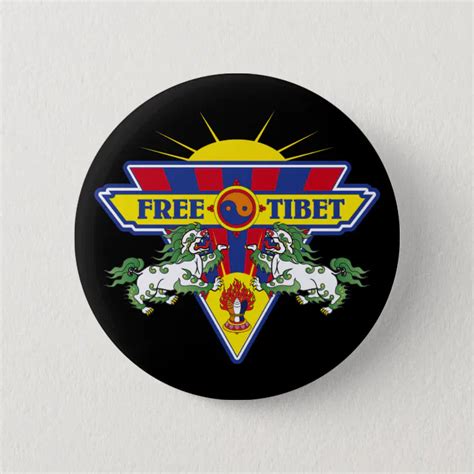 Free Tibet Flag Logo Pinback Button | Zazzle