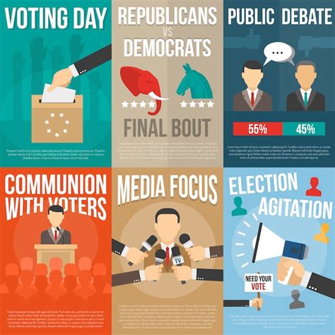 Free Vector | Election Poster Set