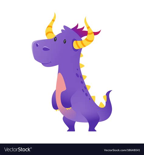 Cute purple dragon Royalty Free Vector Image - VectorStock