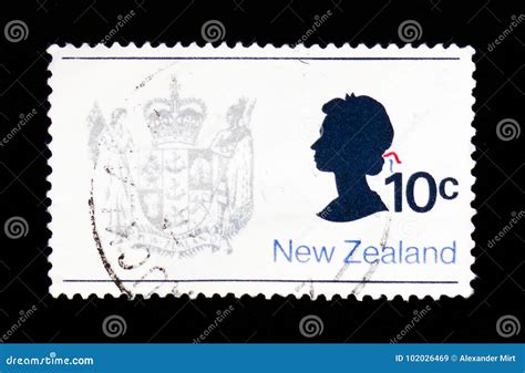 New Zealand coat of arms editorial stock image. Image of estampilla ...