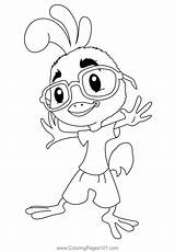 Smiling Chicken Little Coloring Page For Kids  Free sketch template