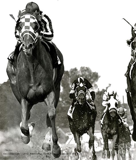 Secretariat, 1973 Kentucky Derby, record time of 1 59 2 5ths Mixed Media by Thomas Pollart