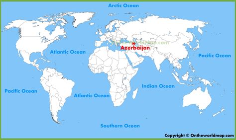 Azerbaijan location on the World Map