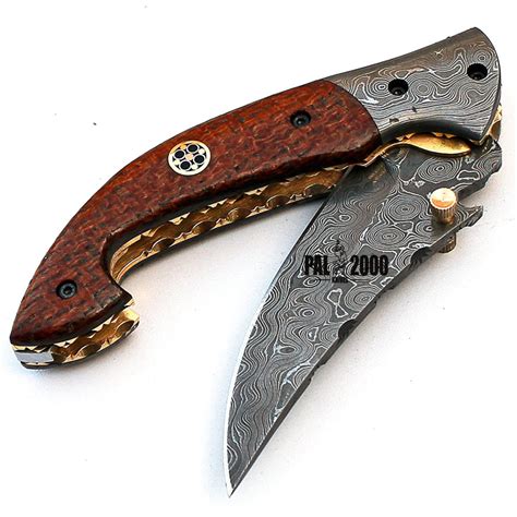 Damascus Knives - Best Handmade Folding Pocket Hunting Knife 8731 - Pal2000Knives