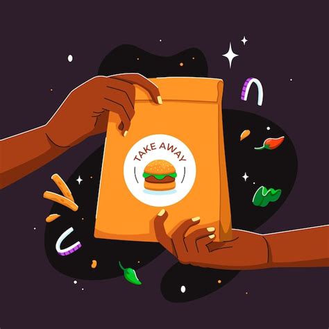 Free Vector | Fast food take away illustration