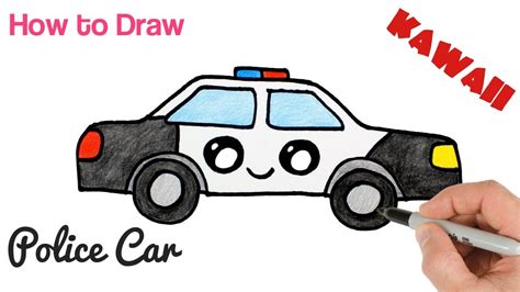 How to Draw a Police Car Cartoon and Easy for beginners | Mister Brush ...