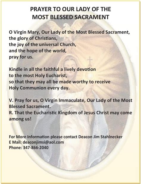 Our Lady of the Most Blessed Sacrament prayer card English-2 (2) - Diocesan Rosary Congresses