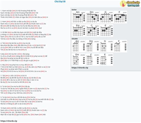 Hợp âm: Chú Đại Bi - cảm âm, tab guitar, ukulele - lời bài hát | chords.vip