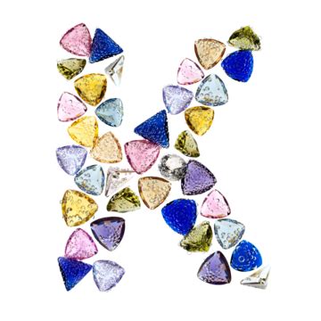 Alphabet Of Gemstones The Letter K Presented In Isolation On A, Pure, Water, Font PNG ...