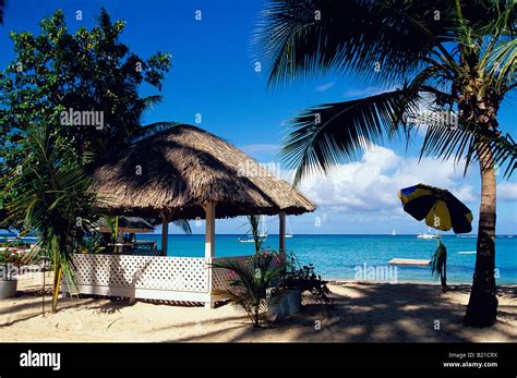 Hut on Pigeon Point Beach Tobago Stock Photo - Alamy