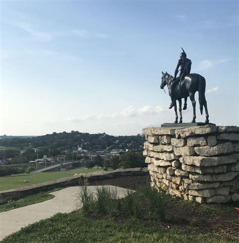 Find the Kansas City Scout in Penn Valley Park in Kansas City, Missouri.