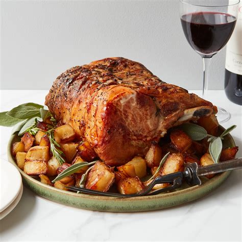 Roast Bone-In Pork Loin With Potatoes Recipe | Epicurious