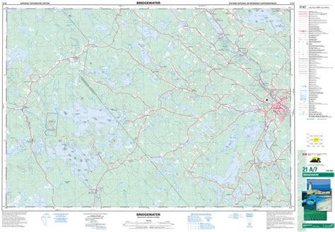 21A/07 Bridgewater Topographic Map Nova Scotia | Maps & More