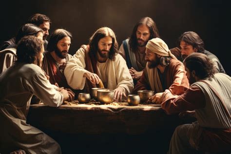 Premium AI Image | The Last Supper the 12 apostles and Jesus Christ ...