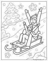 Sledding Coloring Sheets sketch template