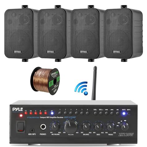 Pyle WiFi Bluetooth Stereo Amplifier 240-Watt Home Theatre Receiver, 2x ...