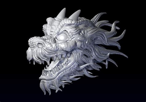 3d dragon head model | Dragon head, Print models, Dragon