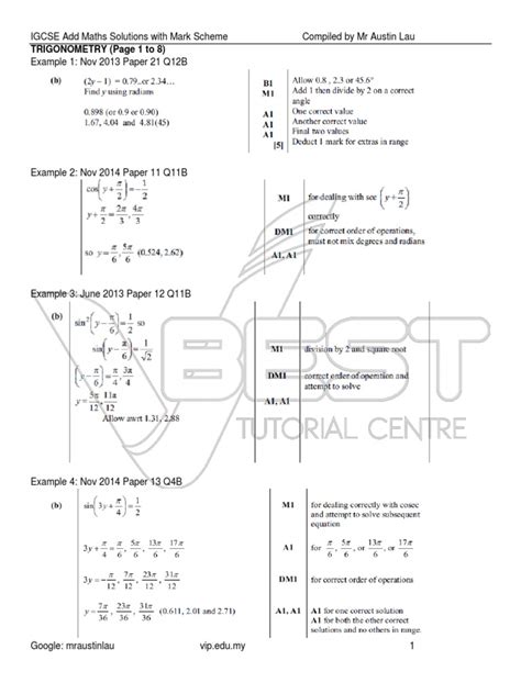 MRSM Solution With Mark Scheme | PDF