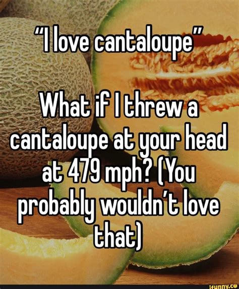 "llove cantaloupe" What if threw a cantaloupe at your head at 479 mph ...