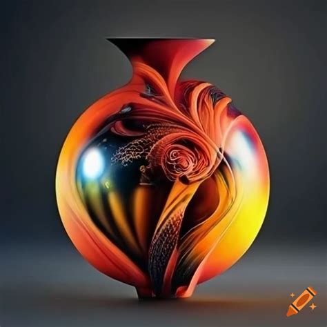 Surreal abstract vase with colorful sphere flowers on Craiyon