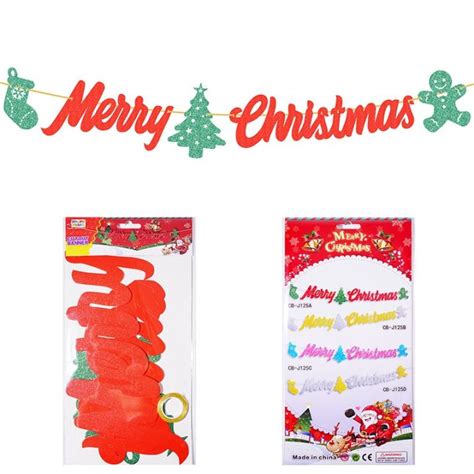 Party Things 2024 Red Green Glitters Merry Christmas Banner DIY Backdrop Party Supply Decoration ...