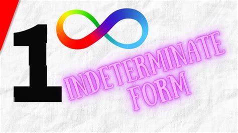 How to Solve 1^Infinity Indeterminate Form Limits | Calculus 1 ...