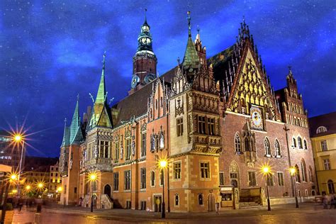 Wroclaw Old Town Hall by Night Photograph by Carol Japp