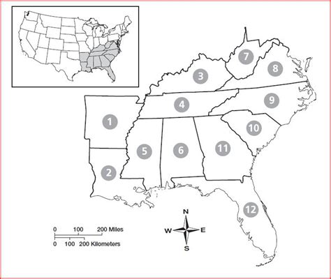 Free Printable Southeast Region States And Capitals Map Printable ...