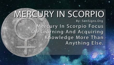 Mercury In Scorpio | Sun Signs