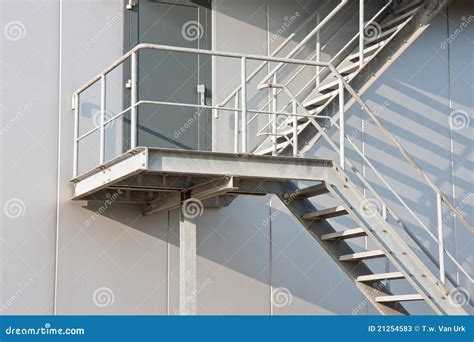 Emergency Exit of a Modern Factory Stock Image - Image of iron, railing ...