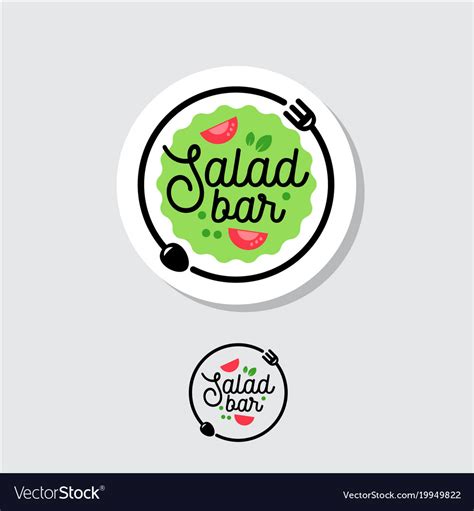 Logo salad bar cafe restaurant emblem Royalty Free Vector