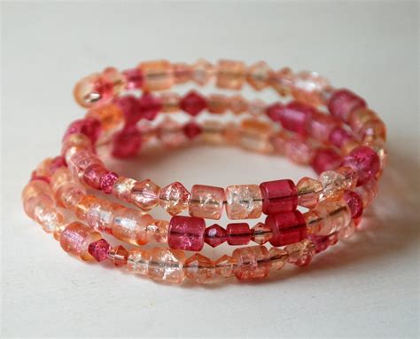 Peachy Beachy Wrap bracelet 2 | GlitterandFrills | Flickr