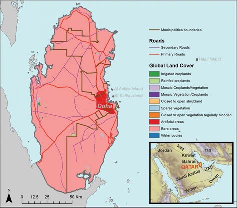 Qatar climate map - Map of qatar climate (Western Asia - Asia)