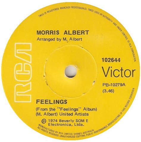 Morris Albert - Feelings (1974, Vinyl) | Discogs