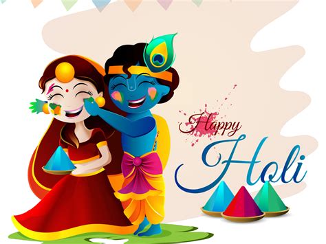 Radha krishna playing holi by Chandrani Das on Dribbble