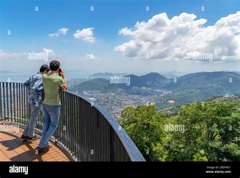 View over George Town from the Skywalk on Penang Hill, Air Itam, Penang, Malaysia Stock Photo ...