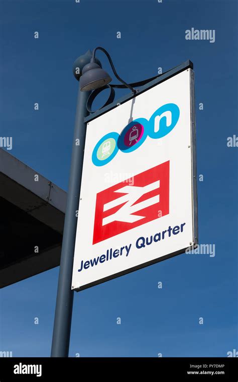 Sign at the Jewellery Quarter train and tram station in Vyse Street in ...