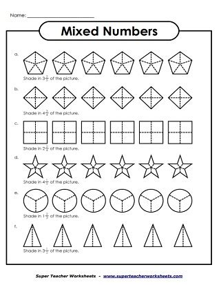 Grade 6 Fractions Worksheets: Convert mixed numbers to fractions - Worksheets Library