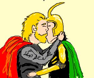 Thor and Loki hug it out - Drawception