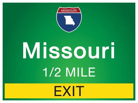 Signage on the highway in Missouri state information and maps 3291311 ...