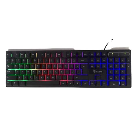 Teclado Gamer Português Brasil Cor Com Luz Rainbow - Preto | Netshoes