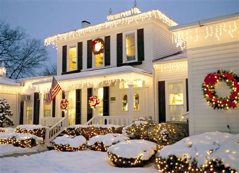 White Christmas Lights House