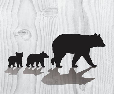 Mama Bear Svg Bear Cub Silhouette Svg Clipart Iron On Transfer Bear Cub ...